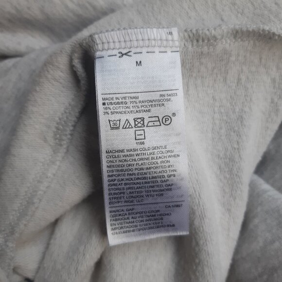 Gap Cowl-Neck Swing Sweatshirt Dress Heather Grey Pockets M - Picture 5 of 6